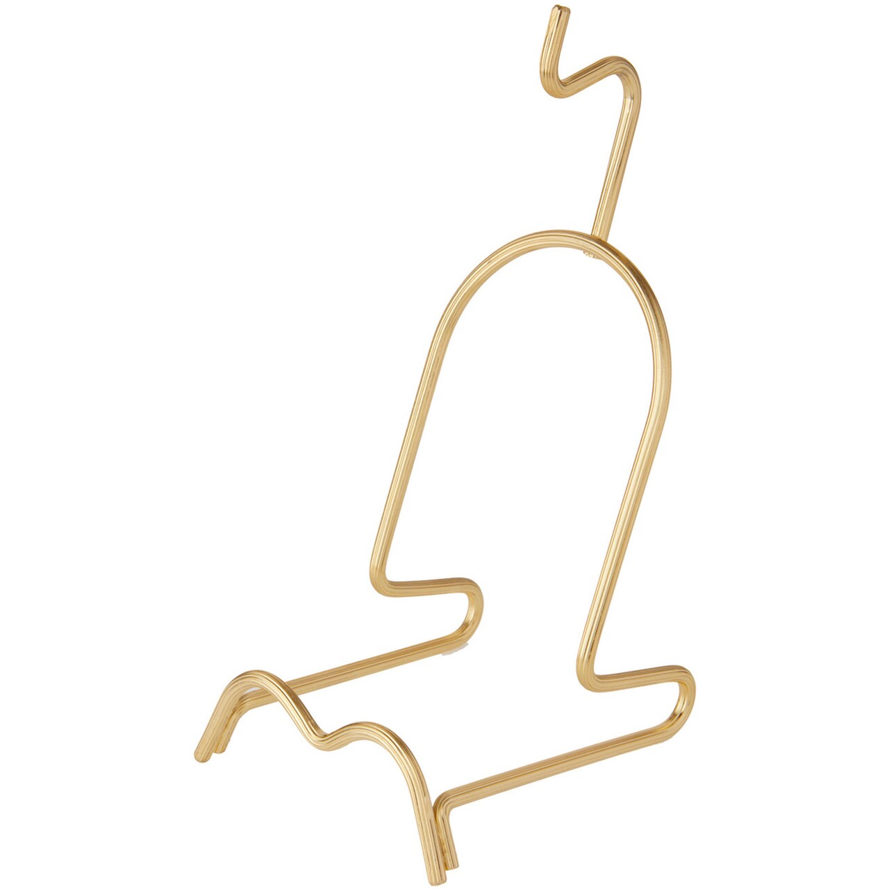 Bard's Shiny Gold-toned Cup and Saucer Stand, 8" H x 3.75" W x 4.25" D